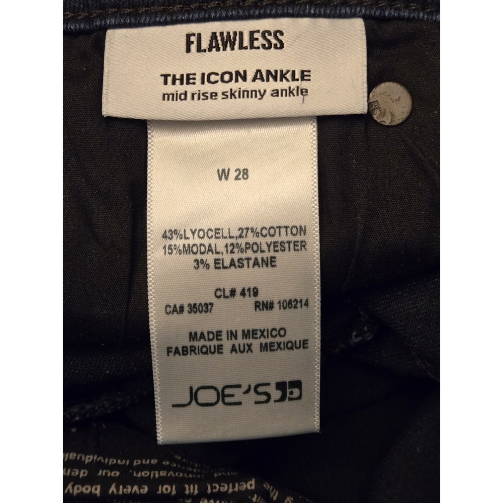 Joe's Jeans Women's Size 28 Flawless Icon Skinny Ankle Dark Blue Denim Stretch - Picture 6 of 8